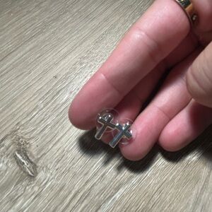 Silver Cross Stud Earrings